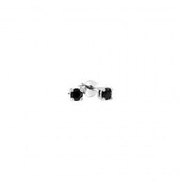 σκουλαρίκια ασημένια καρφωτά μαύρο ζιργκόν SK21200100