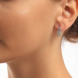 σκουλαρίκια γυναικεία λευκόχρυσα καρφωτά ζιργκόν SK11200493(b)